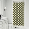 thumbnail image 1 of Olive Green and White Checkerboard Pattern Shower Curtain 36"x72" ,Bathroom Decorative Shower Curtains Set with 12 Hooks,Modern Waterproof Washable Shower Curtain, 1 of 6