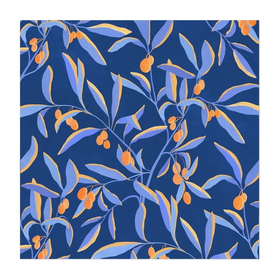 Olive Grove - Painting Botanical Pattern Floral Nature Modern Art Fruit Unframed Wall Art Print 36 x 36 inches