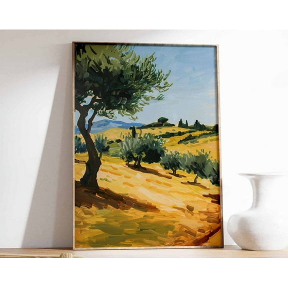 Olive Grove Poster, Olive Tree Print, Mediterranean Art, Nature Wall Decor, Kitchen Decor, Farmhouse Decor, Rustic Landscape Art, Floral Art Wall Art, Modern Wall Decor, 8x12 UNFRAMED