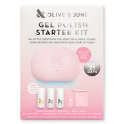 Olive & June Gel Nail Polish Starter Kit with LED Lamp, 7 Piece Set