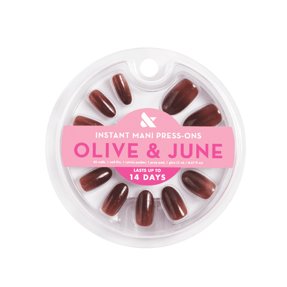 Olive & June Instant Mani Medium Oval Press-on Nails, Museum Date, 42 Pieces