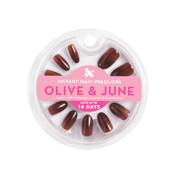 Olive & June Instant Mani Medium Oval Press-on Nails, Museum Date, 42 Pieces