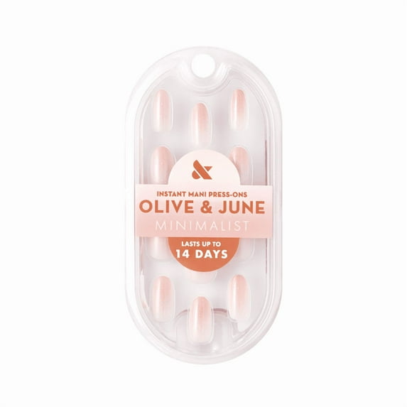 Olive & June Instant Mani Minimalist Medium Oval Press-On Nails, Rose Gradient Shimmer, 42 Pieces