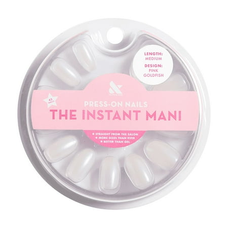 Olive & June Instant Mani Medium Oval Press-on Nails, Pink Goldfish, 42 Pieces