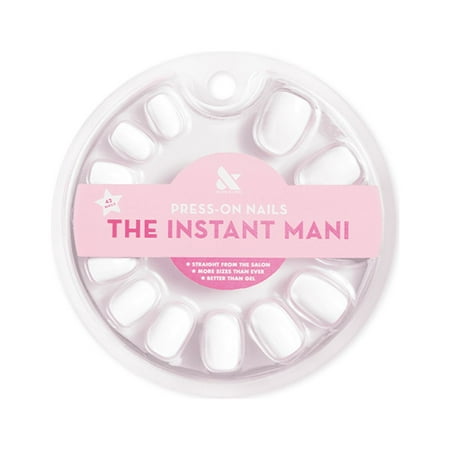 Olive & June Instant Mani Round Extra Short Press-On Nails, HD, White, 42 Count