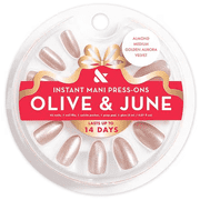 Olive & June Press-On Fake Nails, Golden Aura Velvet, Medium Almond, Holiday Collection