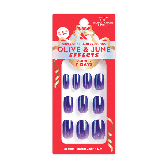 Olive & June Super Stick Effects Midnight Chrome Gradient, Short, Squoval