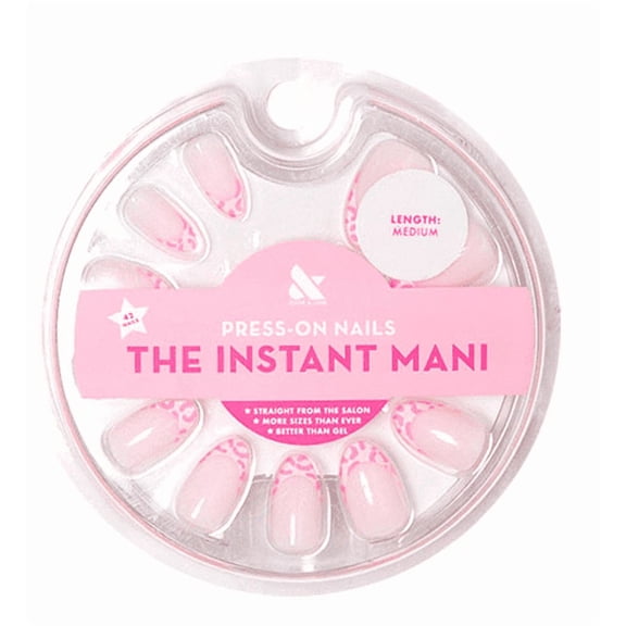Olive & June The Instant Mani Press-On Nails Almond Medium, Pink Cheetah