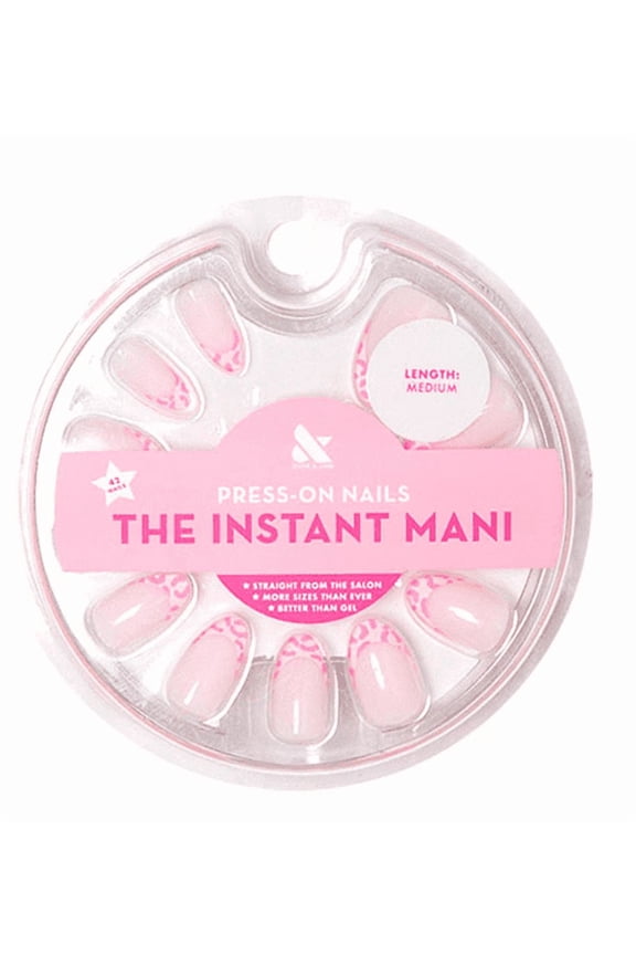 The Instant Mani Press-On Nails Almond Medium, Pink Cheetah
