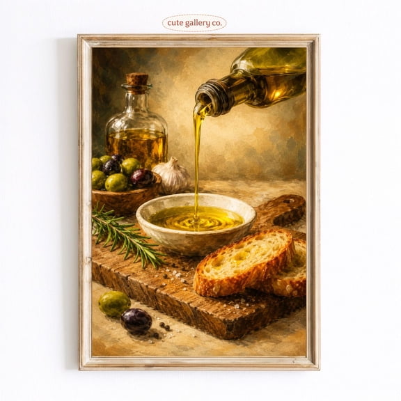 Olive Kitchen Mediterranean Wall Art Home Decor Unframed Paper Print