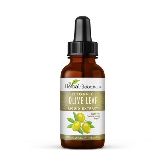 Olive Leaf Extract Liquid 1fl.oz, Olive Leaves, Immune Boost, Cardiovascular Support, Cognitive Wellbeing, Skin Health - Herbal Goodness
