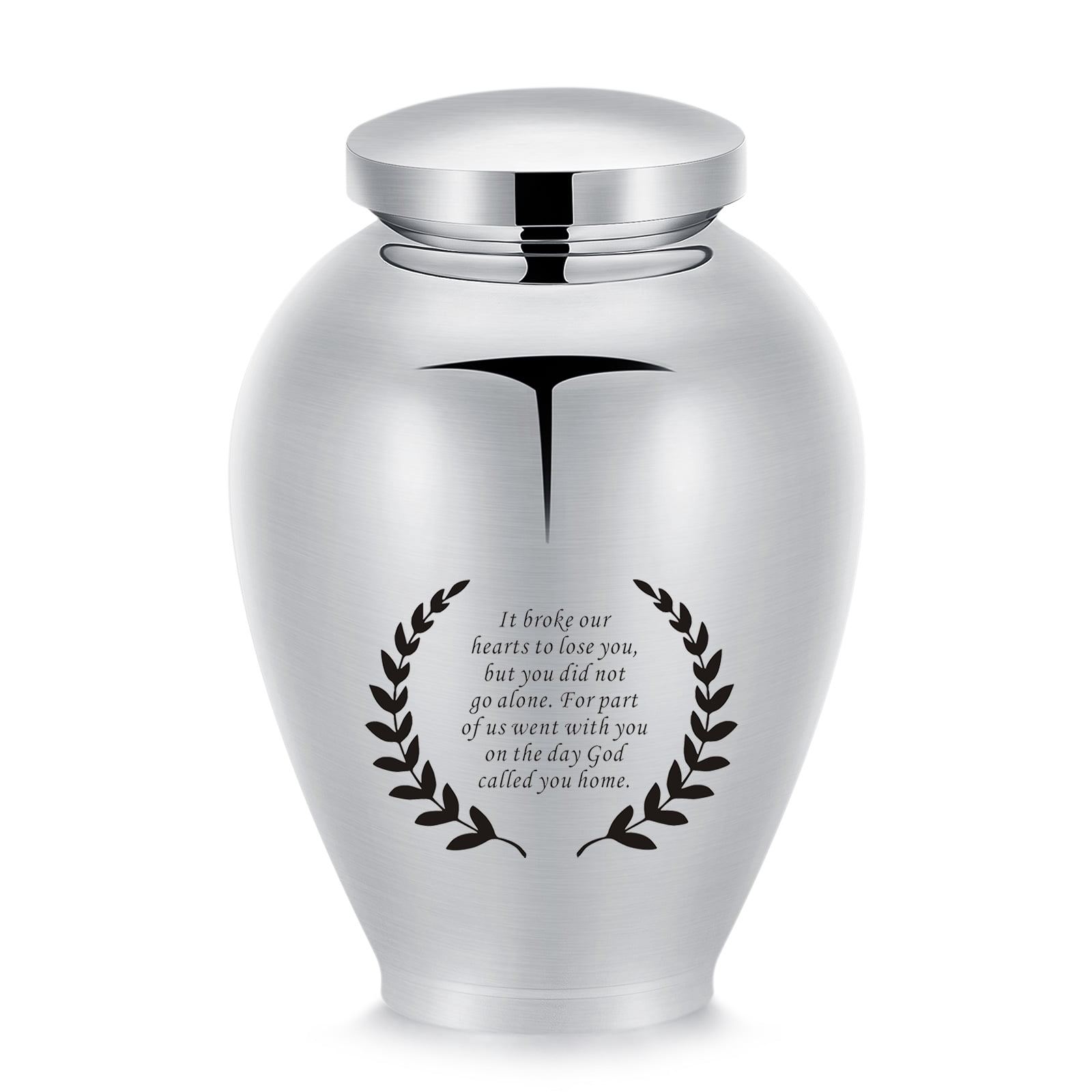 Olive Leaf Human / Pet Urn for Ashes 8.26 Inches Keepsake Urn for Human / Pet Ashes Olive Leaf Mini Urn Stainless Steel Ashes Holder Big Ash Urn for Ashes