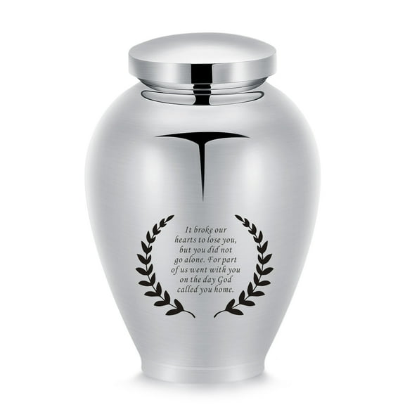 Olive Leaf Human / Pet Urn for Ashes 8.26 Inches Keepsake Urn for Human / Pet Ashes Olive Leaf Mini Urn Stainless Steel Ashes Holder Big Ash Urn for Ashes