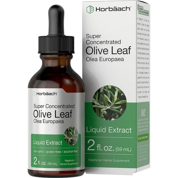 Olive Leaf Liquid Extract | 2 fl oz | Vegetarian & Alcohol Free for Men and Women | by Horbaach