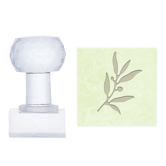 Olive Leaf Soap Stamp Soap Embossing Stamp Soap Stamp for Soap Maker Soap Chapter Imprint Stamp with Handle