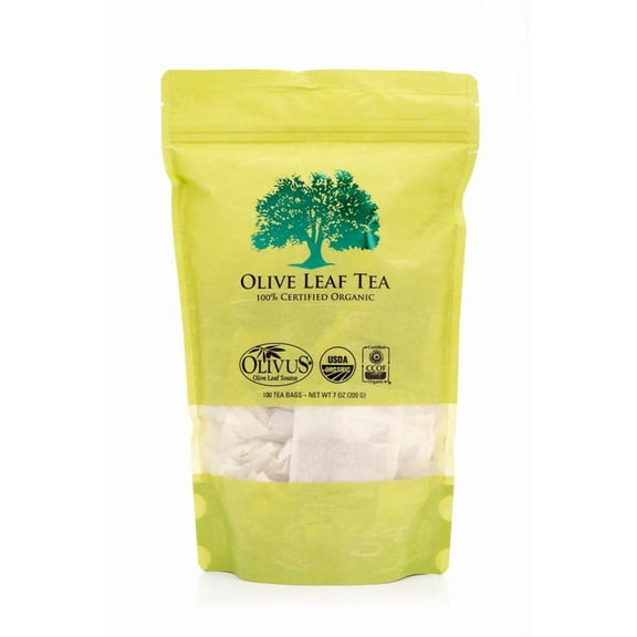 Olive Leaf Tea - Certified Organic -a  Non-GMO Herbal Tea - (100 Tea Bag Count)
