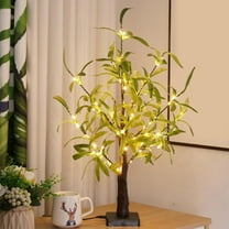 Olive Leaf Tree Lights, Simulated LED Tree Light, Light up Bonsai Tree for Christmas Indoor Home Bedroom Living Room, Artificial Twig Tree for Xmas Desktop Home Decor, Desktop Creatives Night Lights