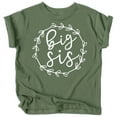 thumbnail image 1 of Olive Loves Apple Big Sis Lil Sis T-Shirts and Bodysuits for Baby and Toddler Girls Sibling Outfits Military Green Shirt, 1 of 2