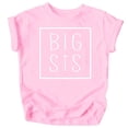 thumbnail image 1 of Olive Loves Apple Big Sis Square Sibling Reveal Announcement Shirt for Baby and Toddler Girls Sibling Outfits Pink Shirt, 1 of 2