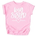 thumbnail image 1 of Olive Loves Apple Big Sister Heart Sibling Reveal T-Shirt for Baby and Toddler Girls Sibling Outfits Pink Shirt, 1 of 2