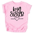 thumbnail image 1 of Olive Loves Apple Big Sister Heart Sibling Reveal T-Shirt for Baby and Toddler Girls Sibling Outfits Pink Shirt, 1 of 2