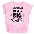 thumbnail image 1 of Olive Loves Apple Big Sister New Baby Reveal I'm Going to Be A Big Sister New Sibling Announcement T-Shirts Black on Pink Shirt Youth Small, 1 of 2