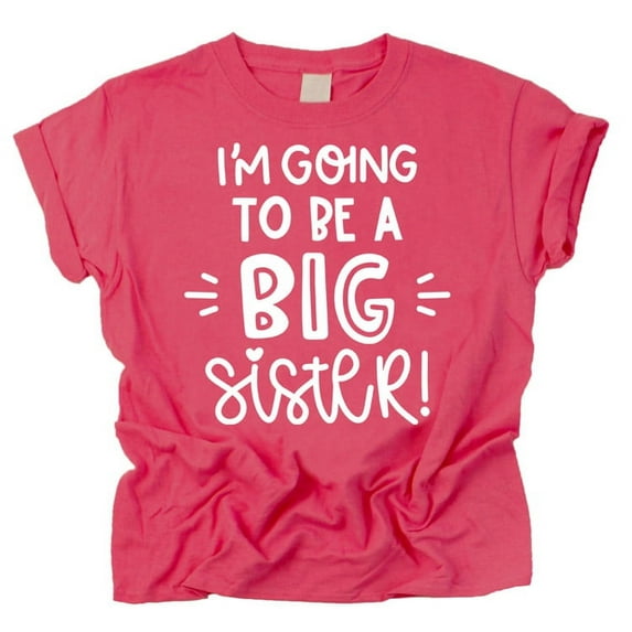 Olive Loves Apple Big Sister New Baby Reveal I'm Going to be a Big Sister New Sibling Announcement T-Shirts Vintage Hot Pink Shirt 18 Months