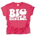 thumbnail image 1 of Olive Loves Apple Big Sister Retro Wavy Matching Sibling Shirts Vintage Hot Pink Shirt 5-6, 1 of 2