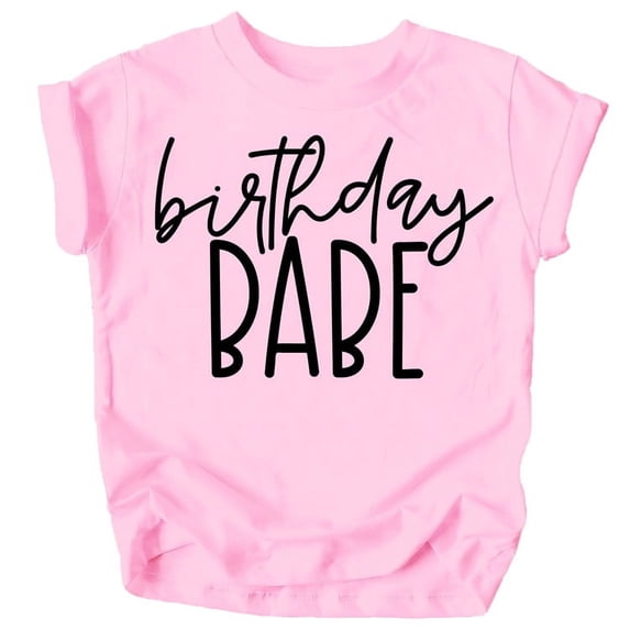 Olive Loves Apple Birthday Babe All Ages Birthday Shirt for Girls Black on Pink Shirt 12 Months