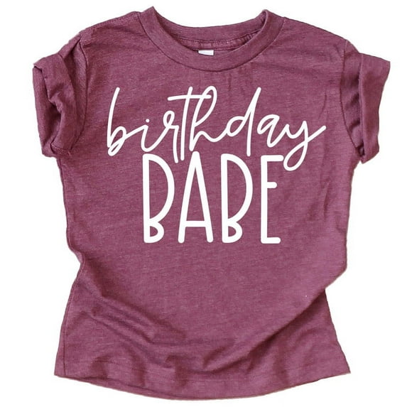 Olive Loves Apple Birthday Babe All Ages Birthday Shirt for Girls Vintage Burgundy Shirt 4T