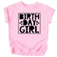 thumbnail image 1 of Olive Loves Apple Birthday Girl Square with Hearts Birthday T-Shirts for Any Age Birthday Black on Pink Shirt Youth Medium, 1 of 2