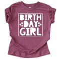 thumbnail image 1 of Olive Loves Apple Birthday Girl Square with Hearts Birthday T-Shirts for Any Age Birthday Vintage Burgundy Shirt 5-6, 1 of 2