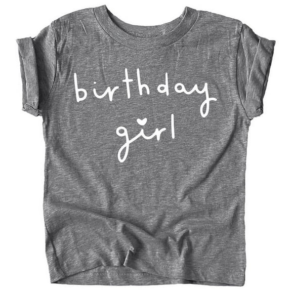 Olive Loves Apple Birthday Girl with Heart Basic Birthday T Shirts for Any Age Birthday Granite Heather Shirt 4T