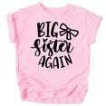 thumbnail image 1 of Olive Loves Apple Bow Big Sister Again Sibling Announcement Shirts for Baby and Toddler Girls Sibling Outfits Pink Shirt, 1 of 2