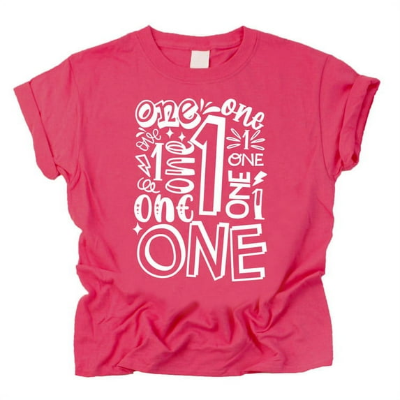 Olive Loves Apple Charming 1st Birthday Terms T-Shirts Baby Girls and Boys First Birthday Outfit Vintage Pink Shirt 18 Months