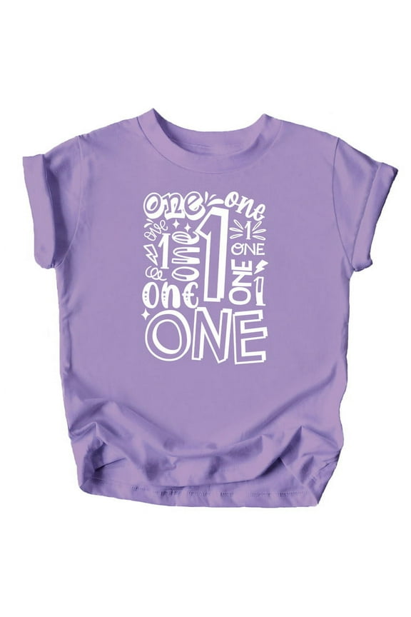 Charming 1st Birthday Terms T-Shirts for Baby Girls and Boys First Birthday Outfit Purple Shirt 18 Months