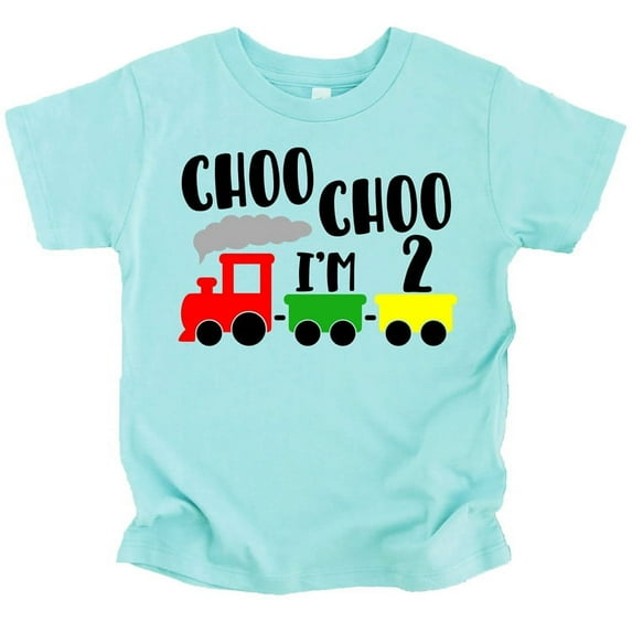 Olive Loves Apple Choo Choo I'm Two Boys 2nd Birthday T-Shirts for Baby Boys Second Birthday Outfit Chill Shirt 2T