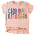 thumbnail image 1 of Olive Loves Apple Choose Kindness Colorful Retro Shirt for Baby Toddler and Kids for Girls White on Peach Shirt 2T, 1 of 2