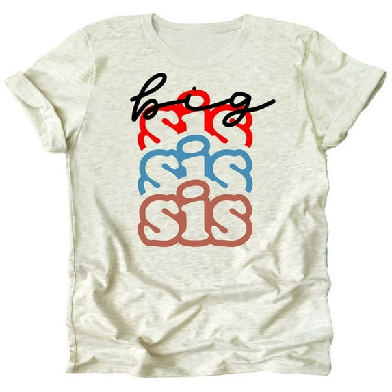 Olive Loves Apple Colorful Big Sister Stacked Shirt for Baby and Toddler Girls Sibling Outfits Natural Heather Shirt 5-6