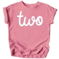 thumbnail image 1 of Olive Loves Apple Girls 2nd Birthday Two Shirt for Toddler Girls Second Birthday Outfit White on Mauve Shirt 4T, 1 of 2