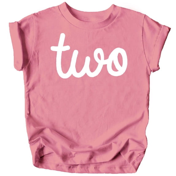Olive Loves Apple Girls 2nd Birthday Two Shirt for Toddler Girls Second Birthday Outfit White on Mauve Shirt 4T
