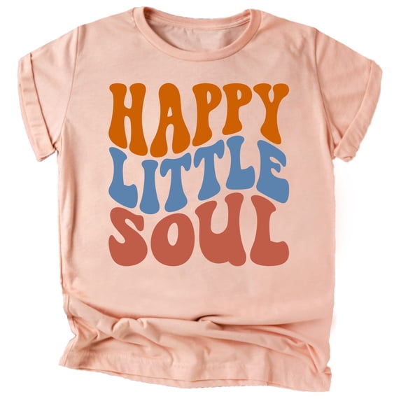 Olive Loves Apple Happy Little Soul Retro T Shirts for Kid Girls Peach Shirt Youth Medium