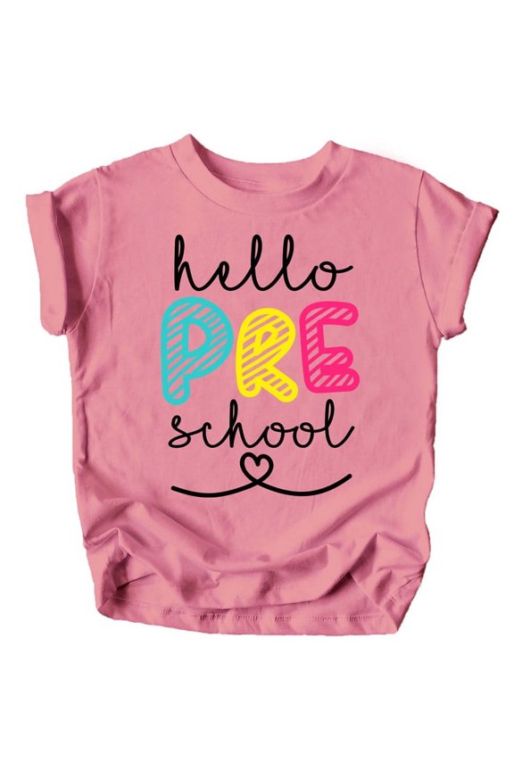 Hello Preschool First Day of School Gift Back to School Mauve Shirt 2T