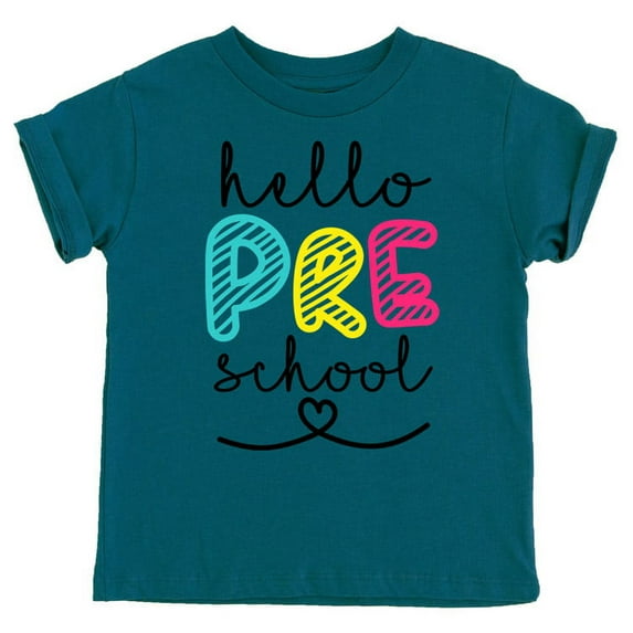 Olive Loves Apple Hello Preschool First Day of School Gift Back to School Oceanside Shirt 3T