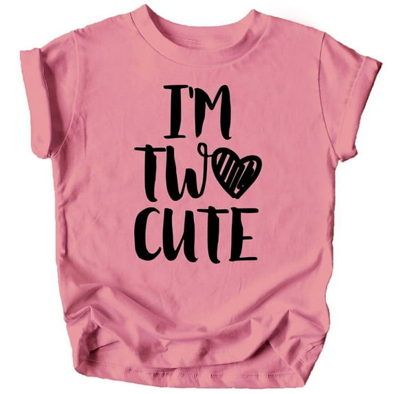 Olive Loves Apple Im Two Cute 2nd Birthday Shirt for Toddler Girls Second Birthday Outfit Black on Mauve Shirt 3T