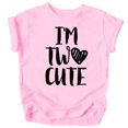 thumbnail image 1 of Olive Loves Apple Im Two Cute 2nd Birthday Shirt for Toddler Girls Second Birthday Outfit Black on Pink Shirt 2T, 1 of 2