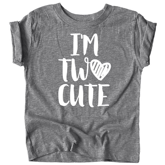 Olive Loves Apple Im Two Cute 2nd Birthday Shirt for Toddler Girls Second Birthday Outfit Granite Heather Shirt 3T