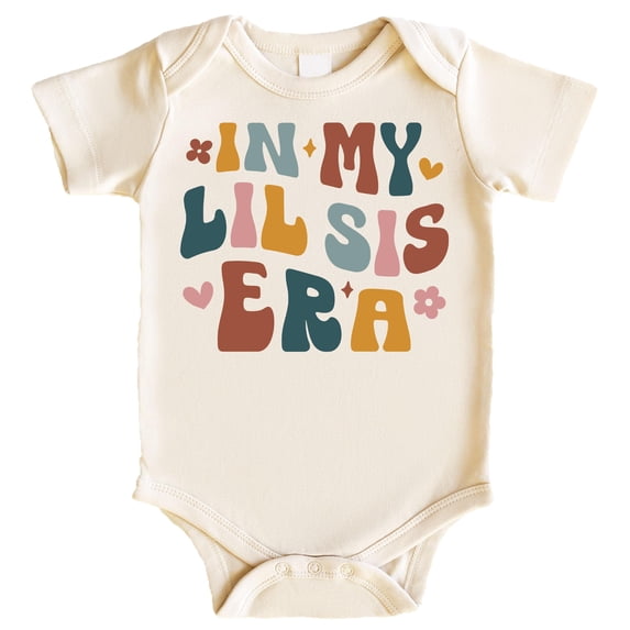 Olive Loves Apple In My Little Sister Era Bodysuit for Baby Girls Matching Little Sister Era Bodysuit Natural Bodysuit 6 Months
