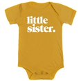 thumbnail image 1 of Olive Loves Apple Little Sister Bodysuit for Baby Girls Sibling Outfit White on Mustard Bodysuit 18 Months, 1 of 2
