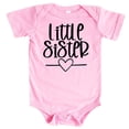 thumbnail image 1 of Olive Loves Apple Little Sister Heart Bodysuit for Baby Girls Sister Sibling Outfits Black on Pink Bodysuit Newborn, 1 of 2
